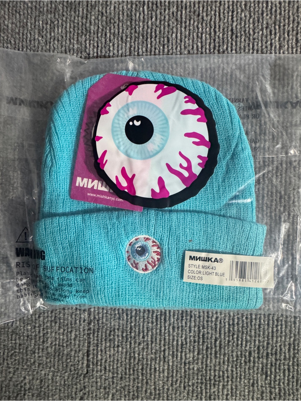 Mishka NYC MNWKA Winter Beanie Hat Adult One Size Blue Acrylic Knit